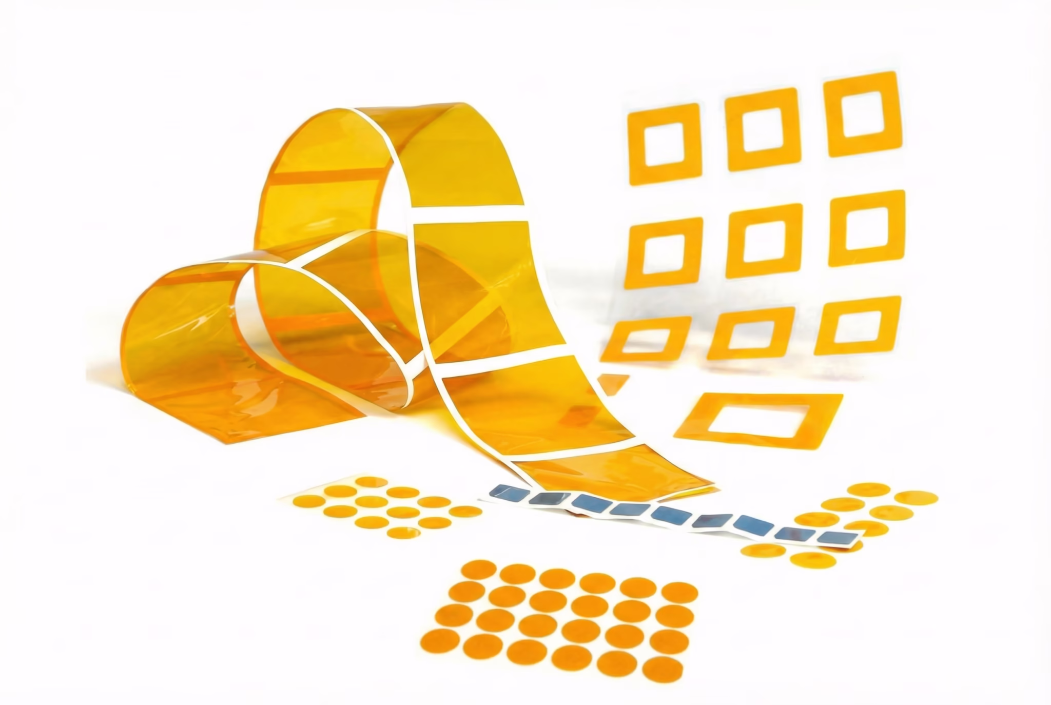 Rotary die-cutting process for polyimide tape parts