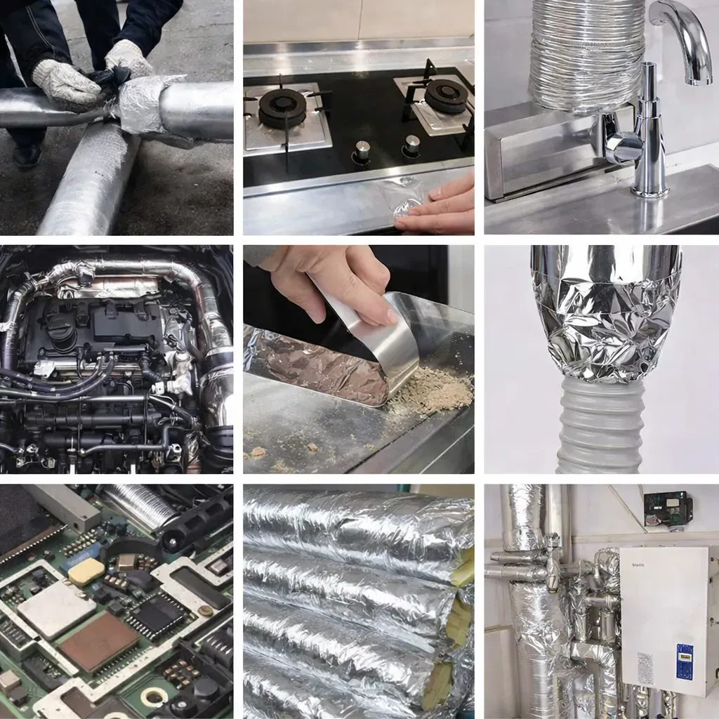 Aluminum foil tape typical application for HVAC duct sealing