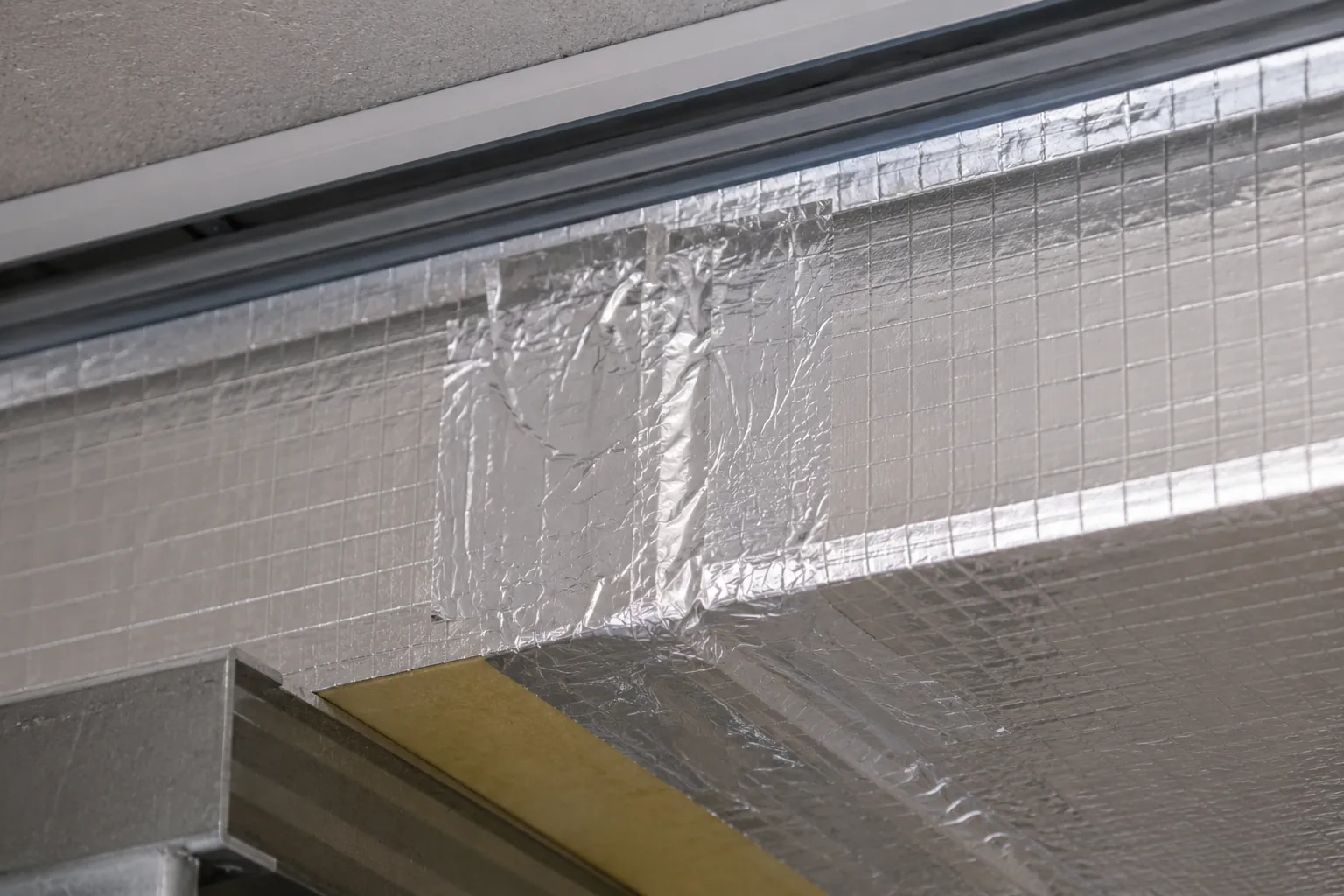 Aluminum foil tape used for HVAC duct sealing