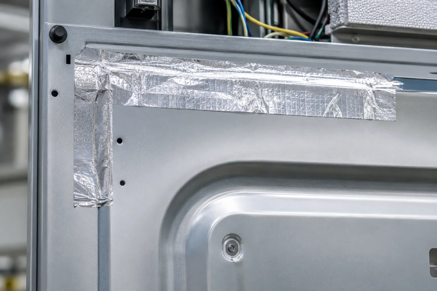Aluminum foil tape for appliance assembly sealing