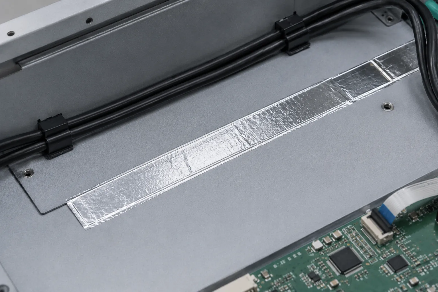 Aluminum foil tape used for low profile industrial shielding