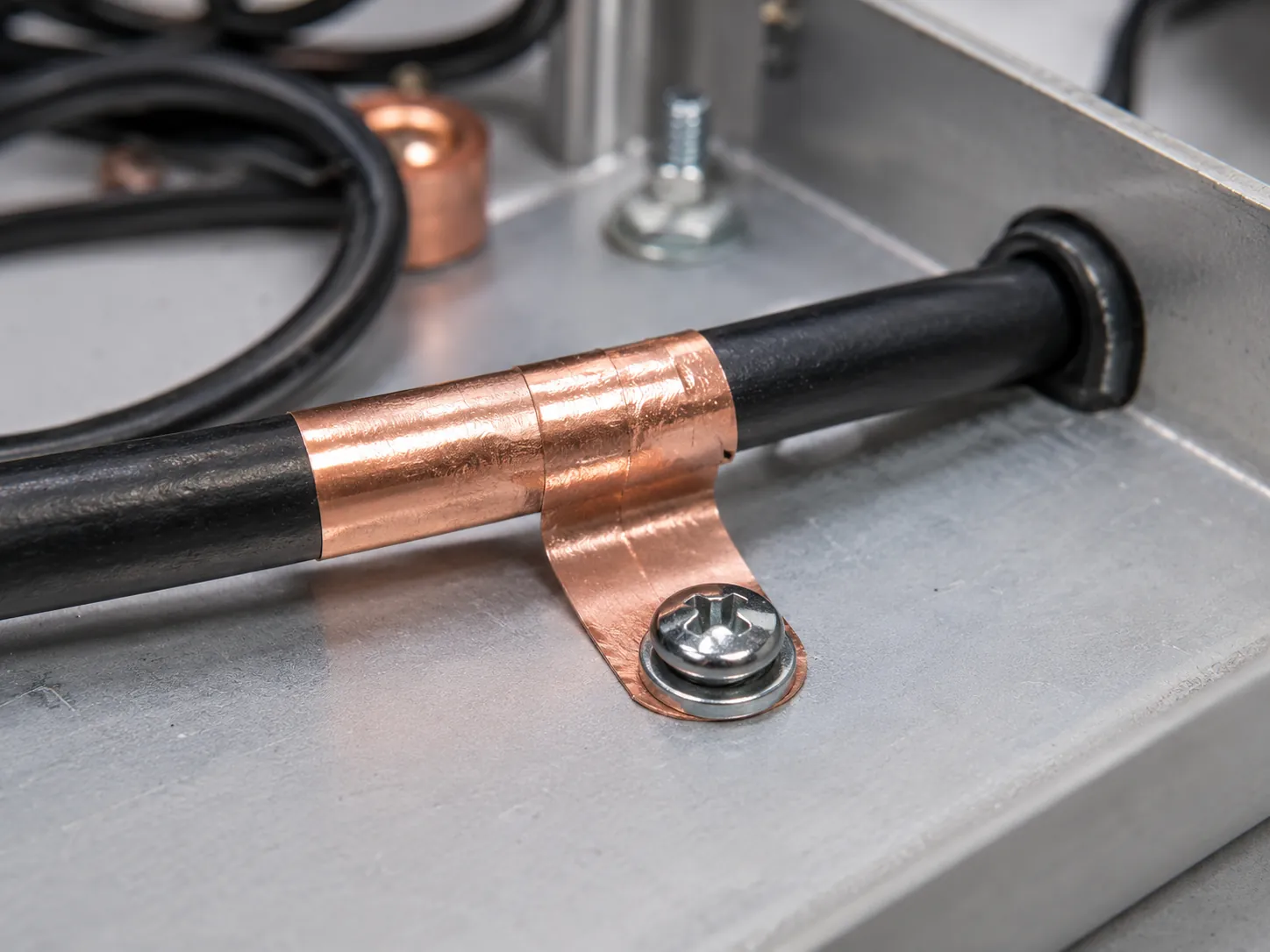 Copper foil tape used for cable shielding and grounding