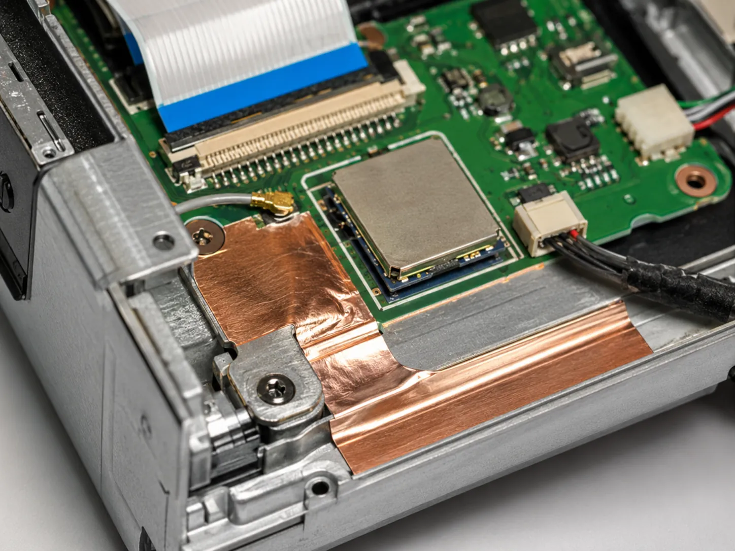 Copper foil tape typical application for EMI shielding inside electronics assembly