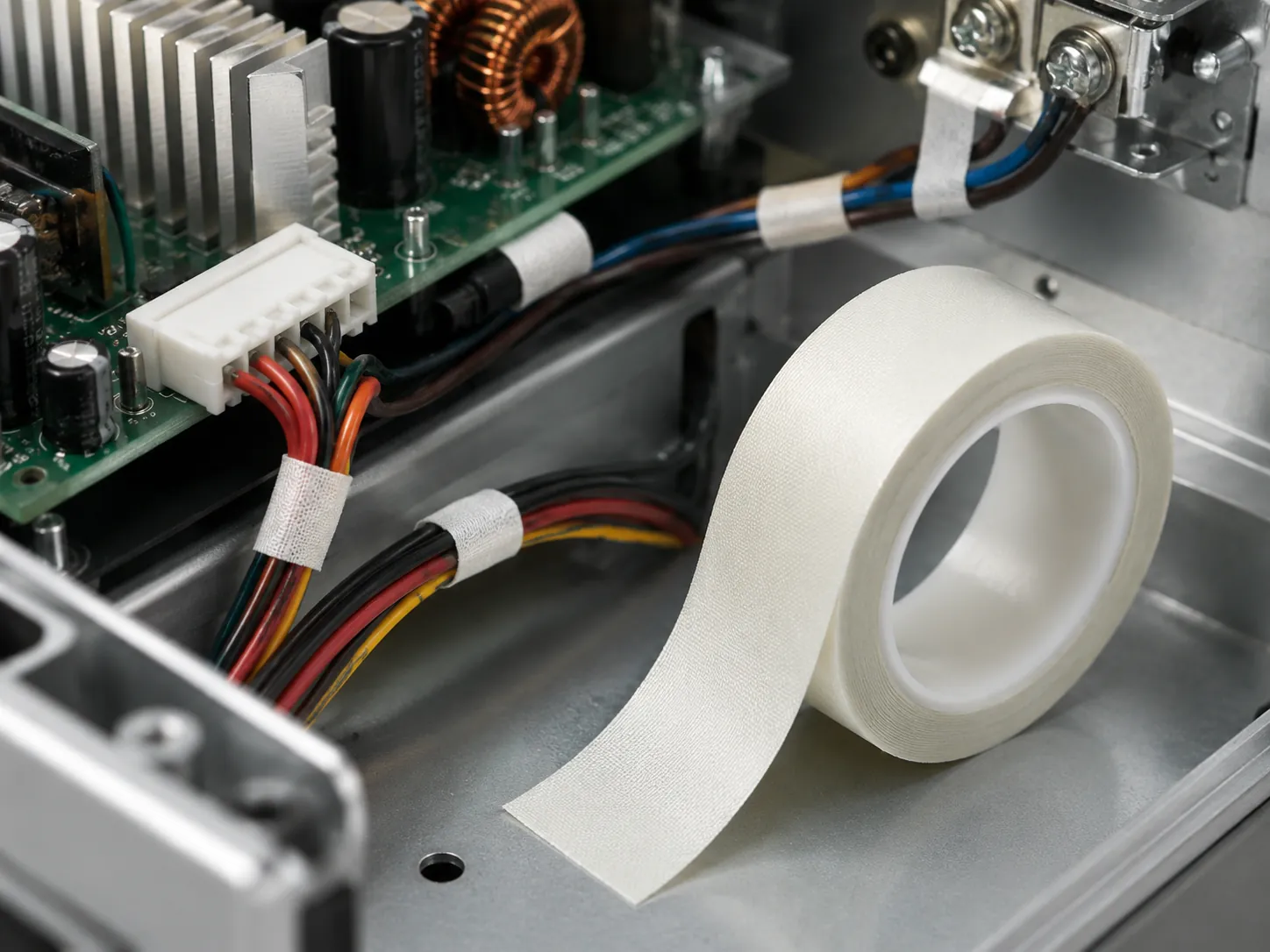 Glass cloth tape used for electronics insulation and bundling