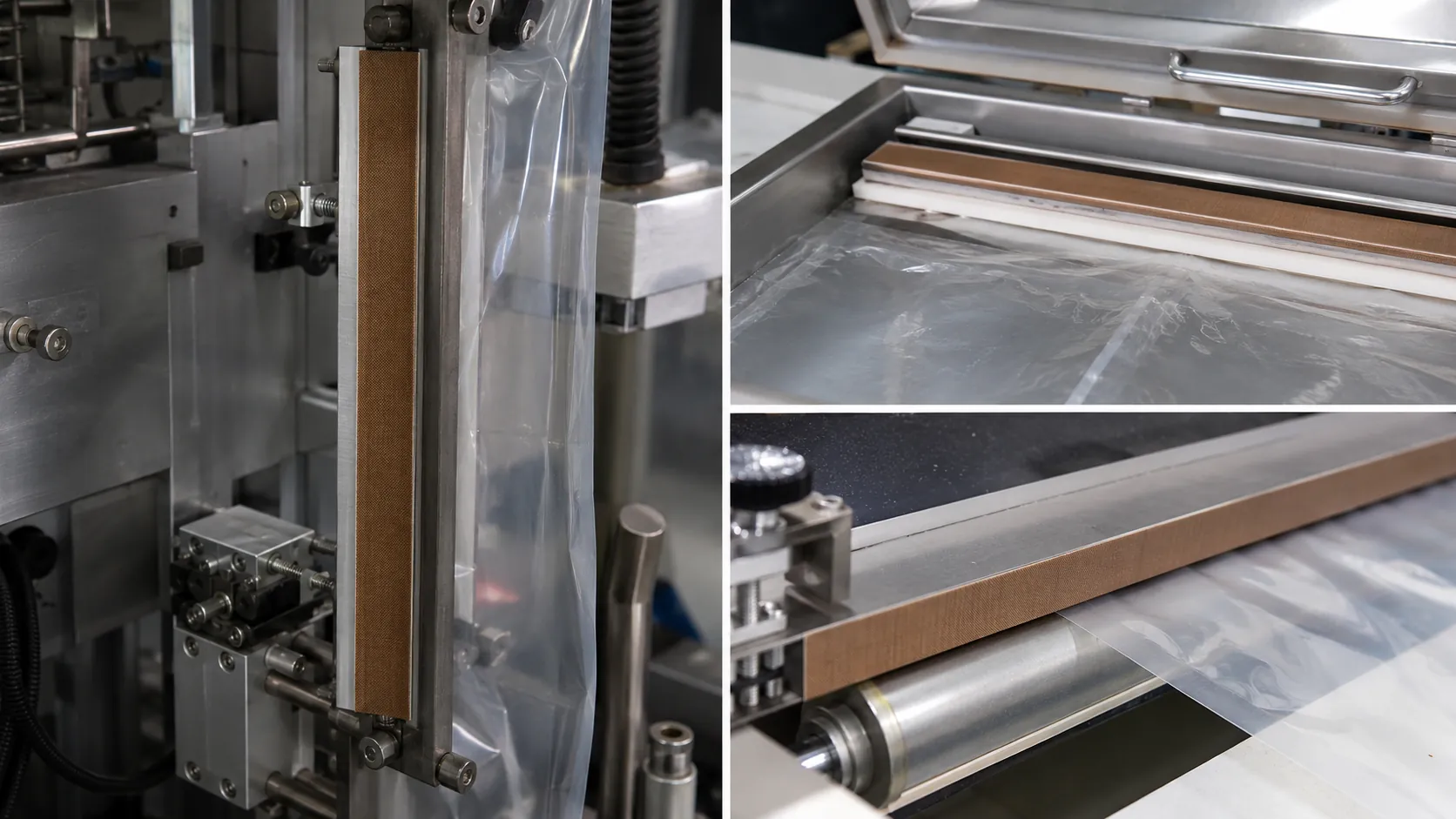 PTFE coated tape used on heat sealing bars in packaging equipment
