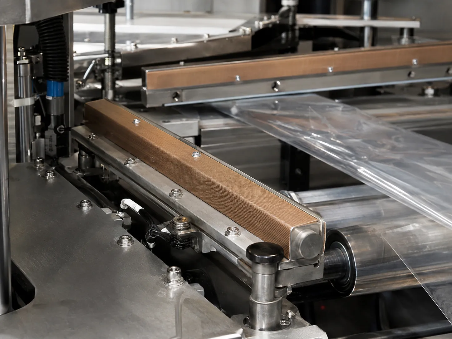 PTFE coated tape on a packaging machine release surface